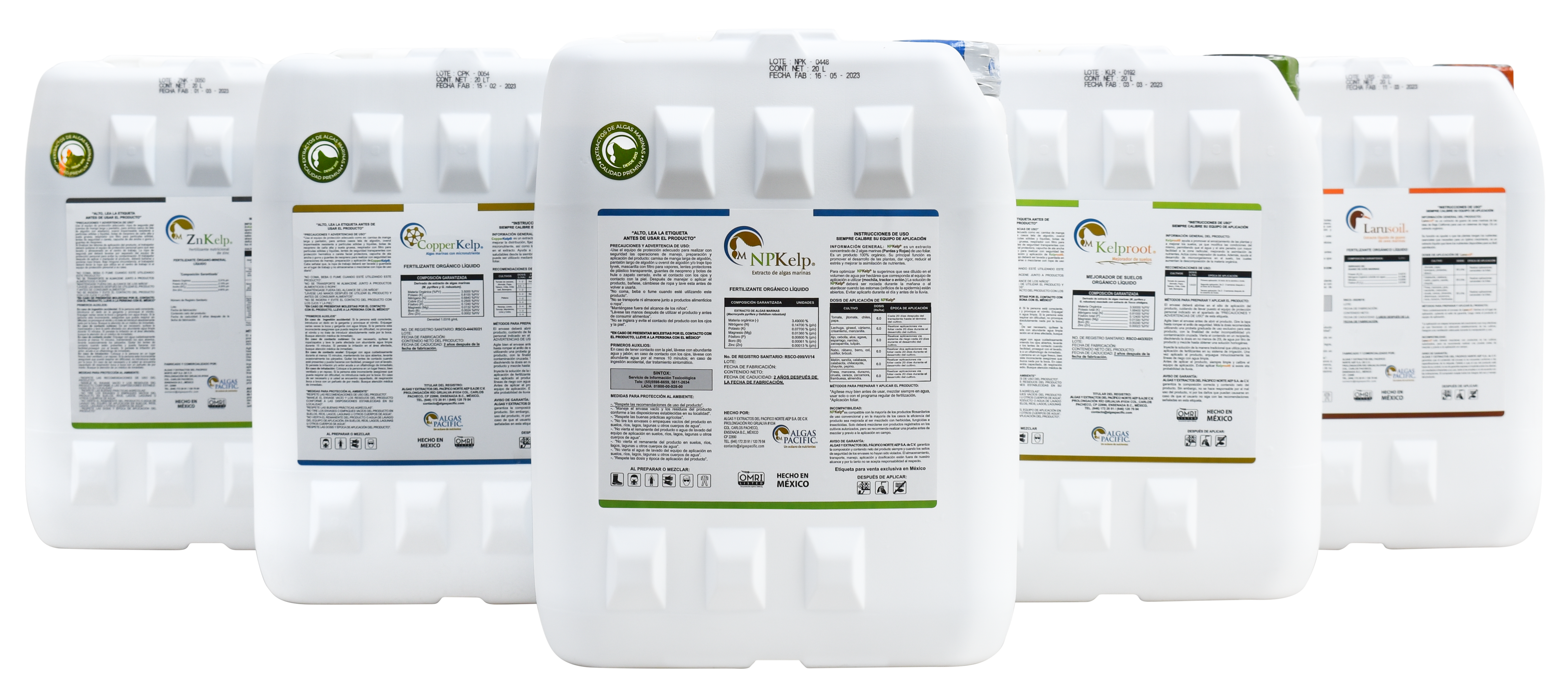 5 productos - Algas Pacific